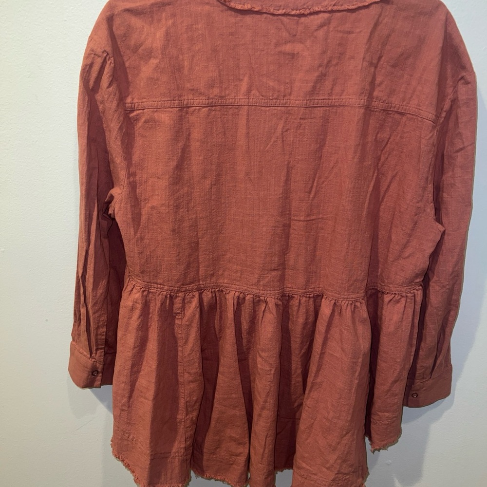 Davi&Dani Mauve Size M Cotton bohemian Button Down Top - Picture 6 of 9